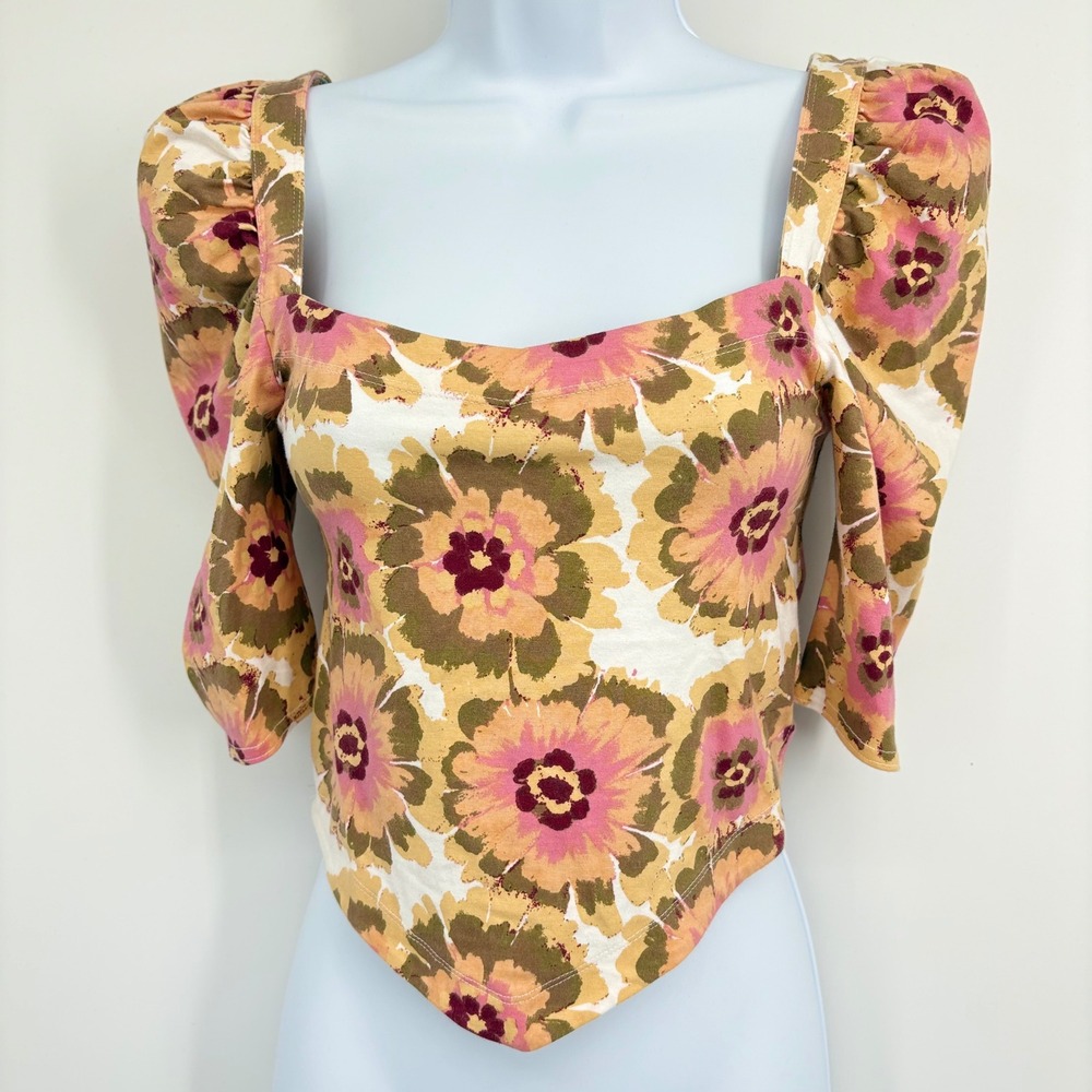 Free People Give Me More Crop Top Boho XS Cottagecore Festival Coquette Hippie